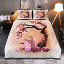 Umbreon And Espeon Eevee Evolution Couple Cherry Blossom Quilt Bed Sets