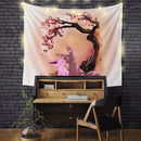 Umbreon And Espeon Eevee Evolution Couple Cherry Blossom Tapestry Room Decor