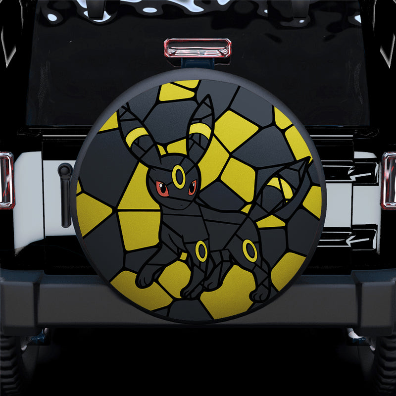 Umbreon Eevee Evolution Pokemon Stained Glass Car Spare Tire Covers Gift For Campers