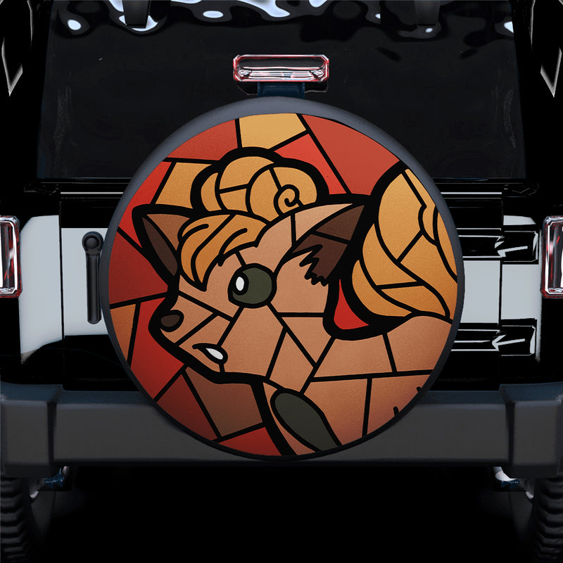 Vulpix Stained Glass Pokemon Car Spare Tire Covers Gift For Campers