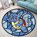 Wartortle Stained Glass Round Rug