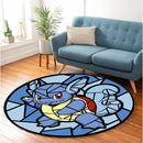 Wartortle Stained Glass Round Rug