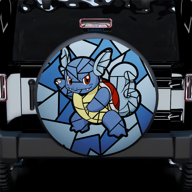 Wartortle Pokemon Stained Glass Car Spare Tire Covers Gift For Campers
