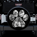 White Paw Print Hawaiian Hibiscus Car Spare Tire Cover