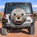 Wolf Face Pixel Jeep Car Spare Tire Cover