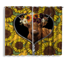 Yak Sunflower Zipper Sunflower Zipper Window Curtain