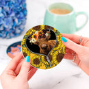 Yak Sunflower Zipper Ceramic Drink Coasters