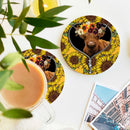 Yak Sunflower Zipper Ceramic Drink Coasters