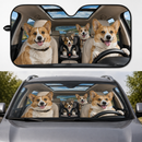 Four Corgies Family Car Windshield Auto Sun Shade Windshield Accessories Decor Gift