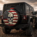 American Flag Skull Car Spare Tire Cover