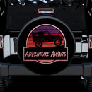 Vintage Jeep Adventure Awaits Pink Car Spare Tire Cover