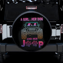 A Girl Her Dog And Her Jeep Car Spare Tire Cover