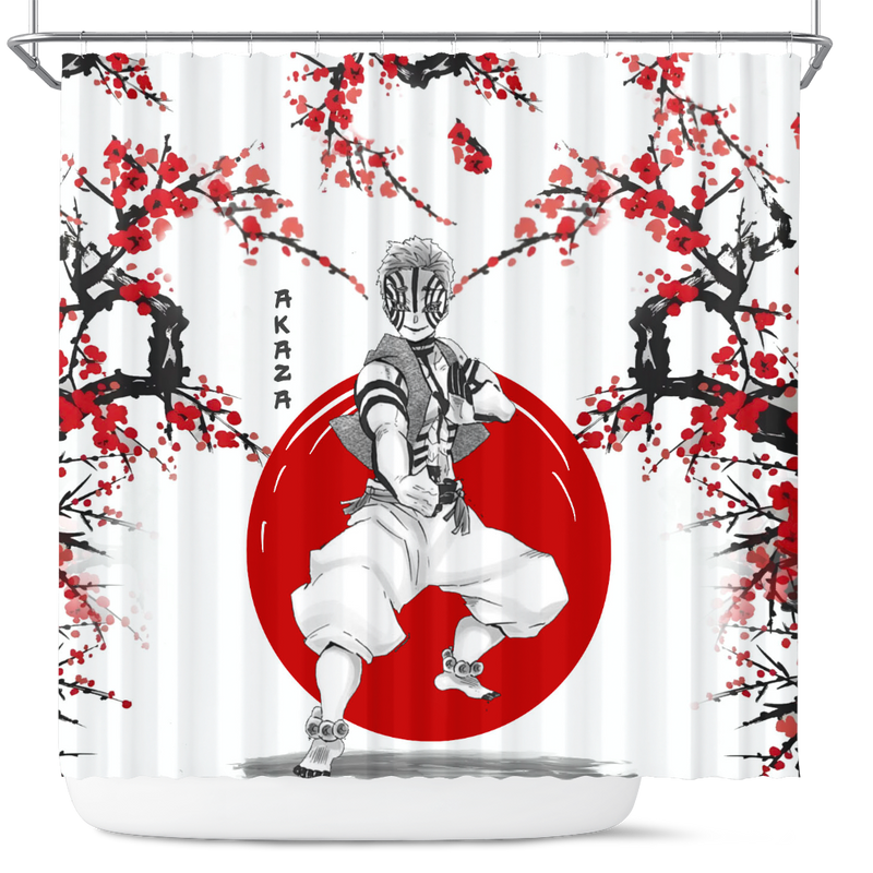 Akaza Demon Slayer Anime Japan Style Shower Curtain