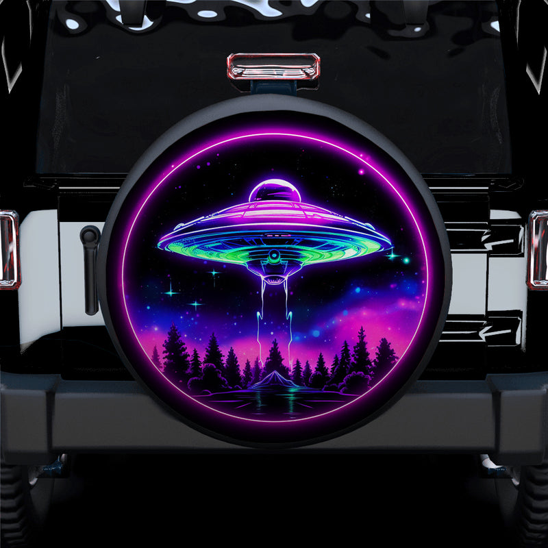 UFO Neon Alien Car Spare Tire Cover