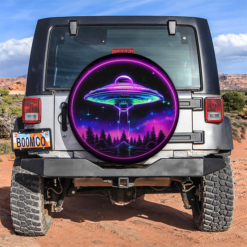 UFO Neon Alien Car Spare Tire Cover
