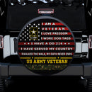 US Army Veteran Jeep Car Spare Tire Cover