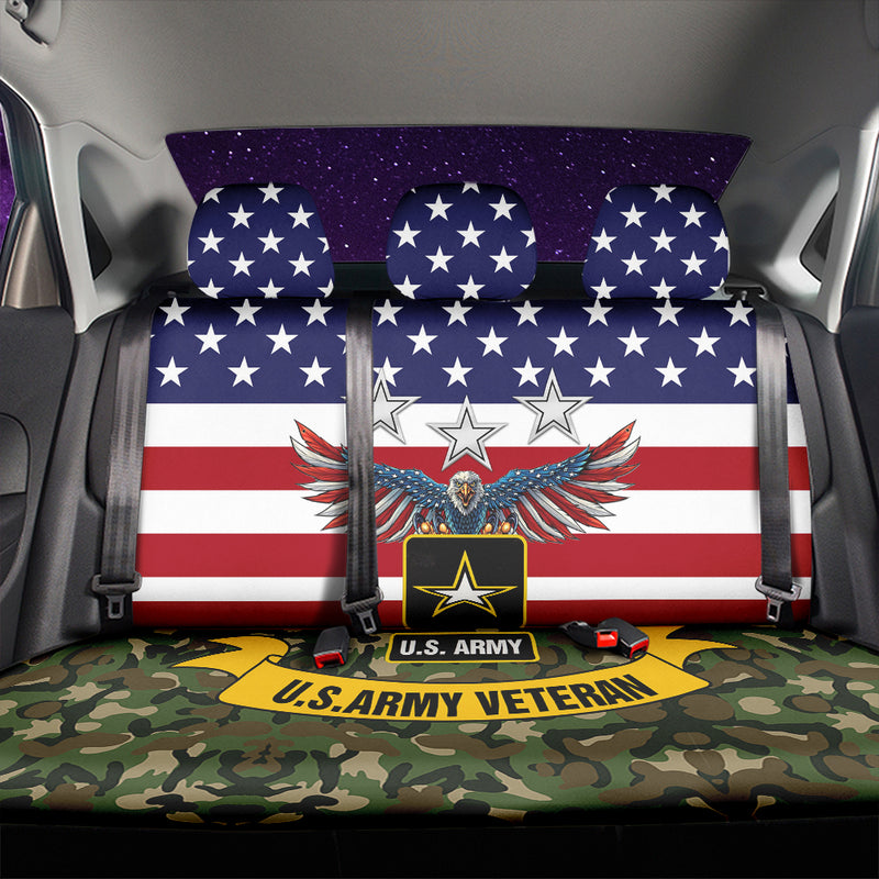 American Army Veteran Car Back Seat Covers Decor Protectors