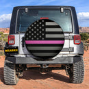 Thin Pink Line American US Flag Car Spare Tire Cover