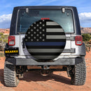 Thin Blue Line Police American US Flag Car Spare Tire Cover