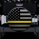 Thin Yellow Line American US Flag Car Spare Tire Cover