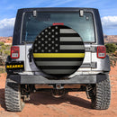 Thin Yellow Line American US Flag Car Spare Tire Cover