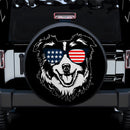American Flag Sunglasses Funny Border Collie Dog Car Spare Tire Cover