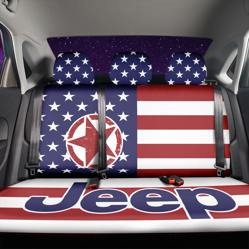 American Flag Jeep Car Back Seat Covers Decor Protectors
