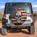 American Flag Skull Car Spare Tire Cover