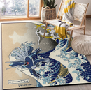 Arceus Vs Dialga The Great Wave Rectangular Area Rug