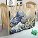 Arceus Vs Dialga The Great Wave Quilt Blanket