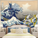 Arceus Vs Dialga The Great Wave Tapestry Room Decor