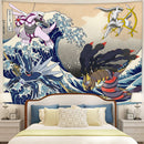 Arceus Vs Giratina Palkia Dialga The Great Wave Tapestry Room Decor