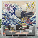 Arceus Vs Giratina Palkia Dialga The Great Wave Tapestry Room Decor