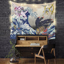 Arceus Vs Giratina Palkia Dialga The Great Wave Tapestry Room Decor