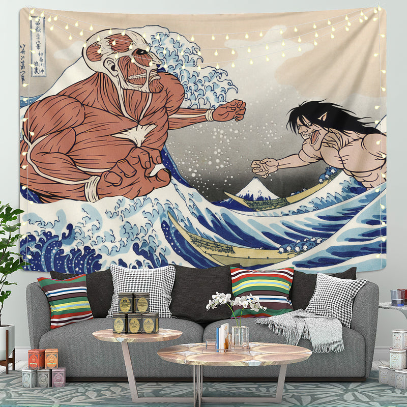 Attack On Titans The Great Wave Tapestry Room Decor
