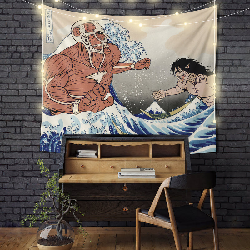 Attack On Titans The Great Wave Tapestry Room Decor