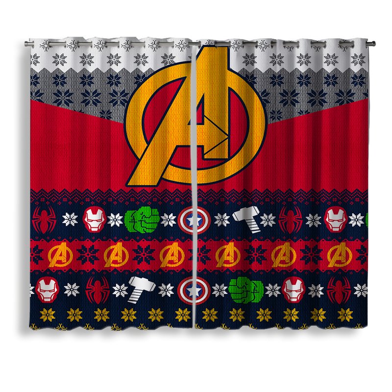 Avenger Christmas Window Curtain