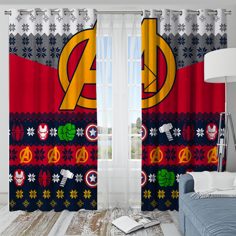 Avenger Christmas Window Curtain