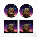 Baby Yoda Galaxy Butterfly Ceramic Drink Coasters