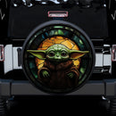 Baby Yoda Glass Car Spare Tire Cover