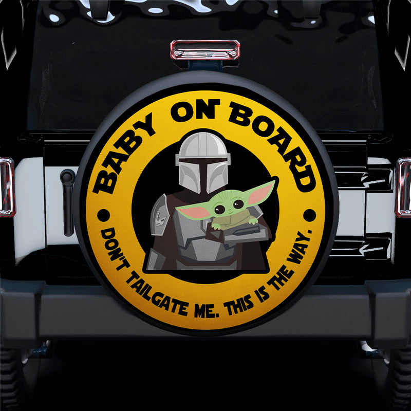 Baby Yoda On Board Car Spare Tire Covers Gift For Campers