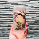 Baby Yoda Cherry Blossom Japan Style Glass Can