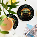 Baby Yoda 1 Stained Glass Drink Coasters