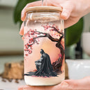 Batman Cherry Blossom Japan Style Glass Can