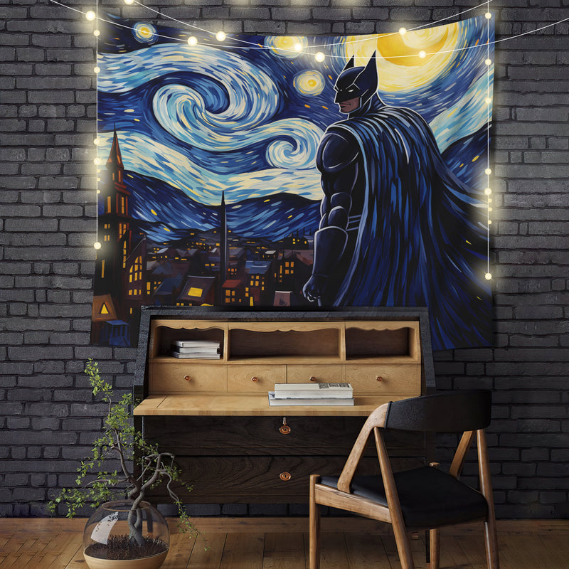 Batman Starry Night Tapestry Room Decor