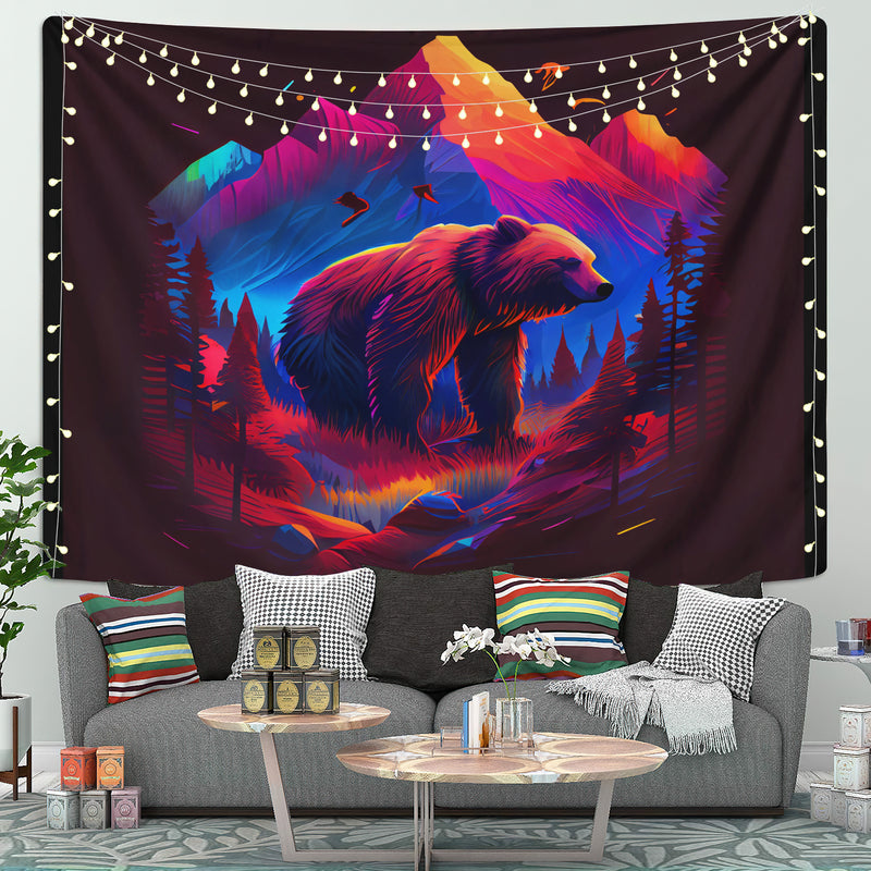 Bear Mountain Clean Design Vivid Colours Epic Tapestry Room Decor