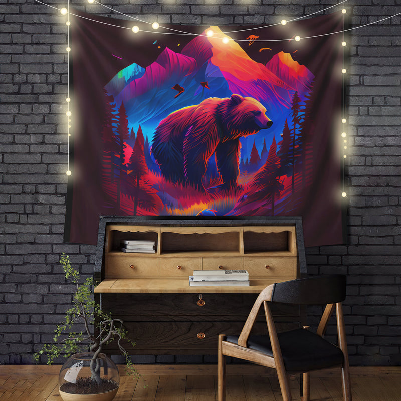 Bear Mountain Clean Design Vivid Colours Epic Tapestry Room Decor