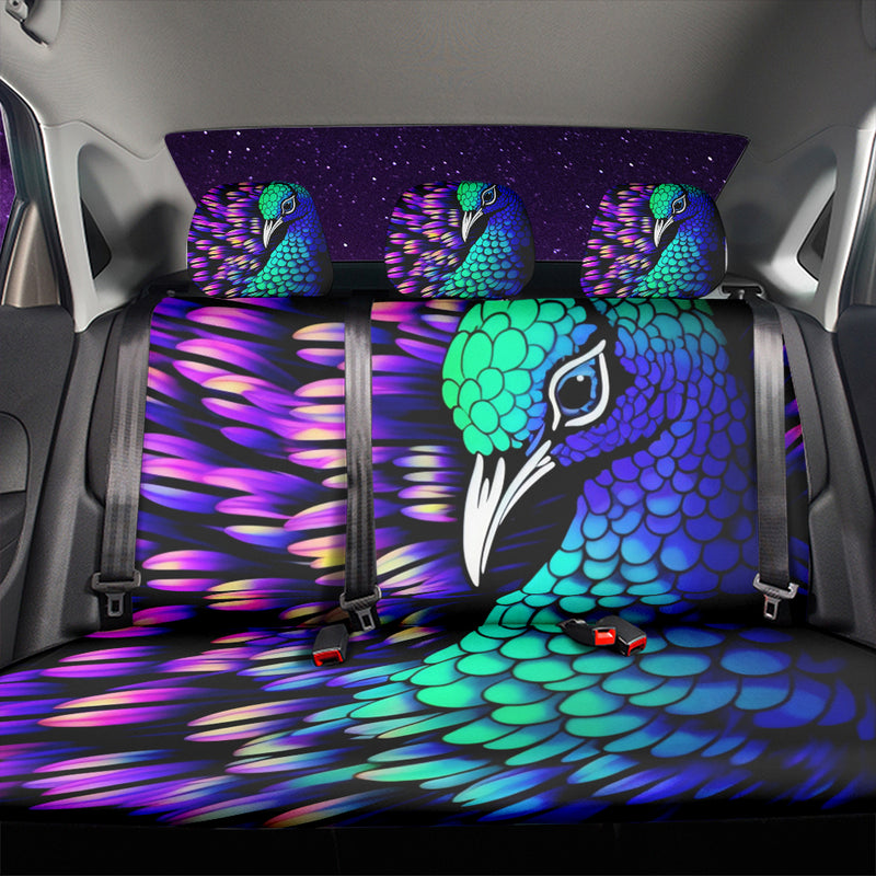 Peacock Beauty Car Back Seat Covers Decor Protectors