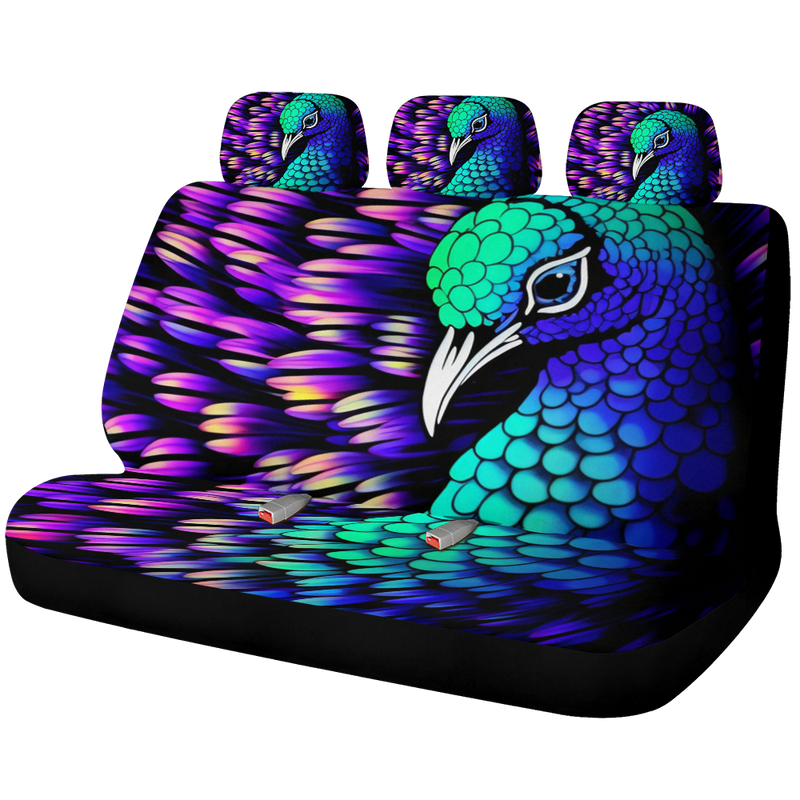 Peacock Beauty Car Back Seat Covers Decor Protectors
