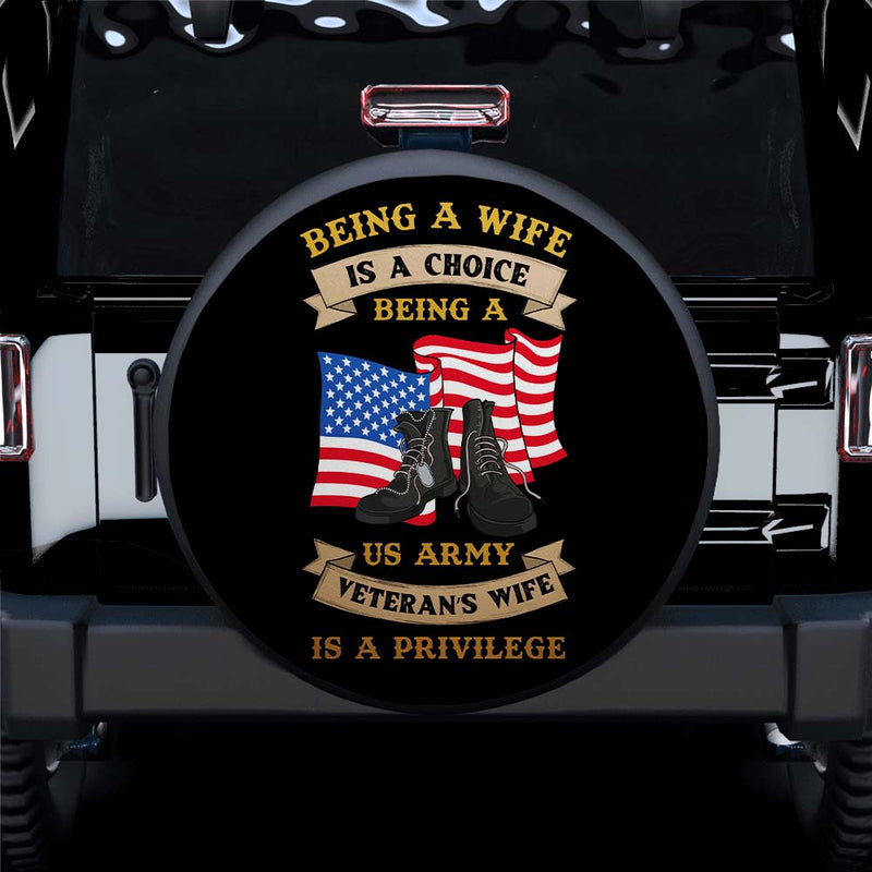US Army Veterans Wife Car Spare Tire Covers Gift For Campers